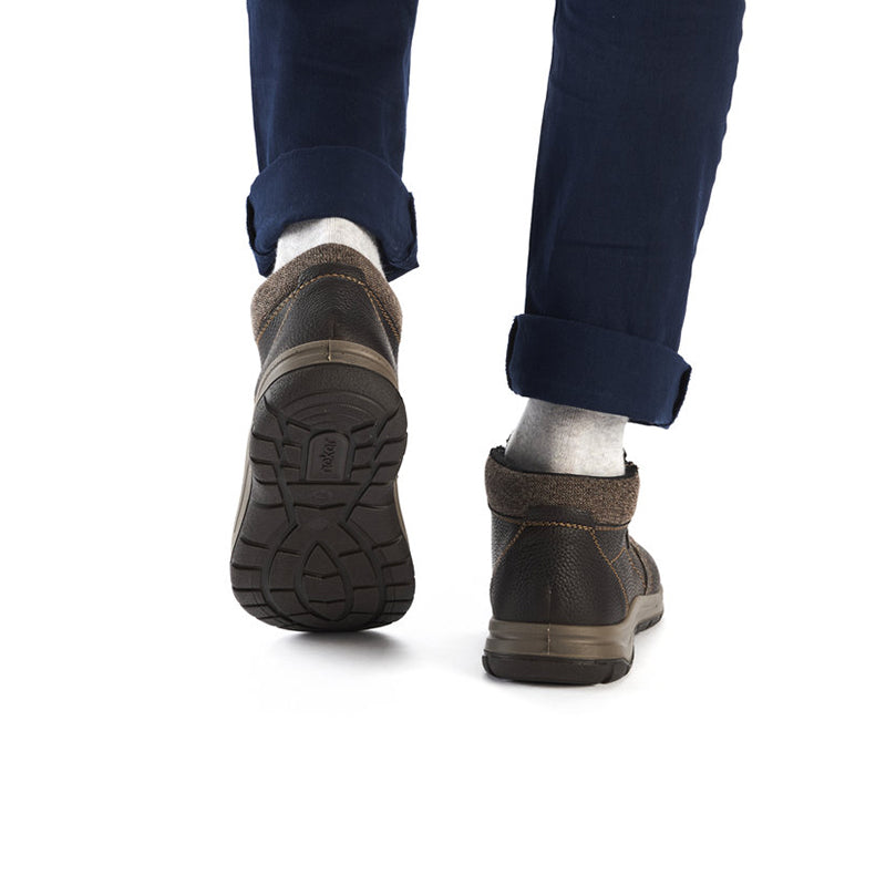 Rieker Men's Ankle Boots Brown Casual Outdoor Zip Shoes 03660