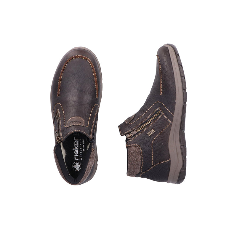 Rieker Men's Ankle Boots Brown Casual Outdoor Zip Shoes 03660