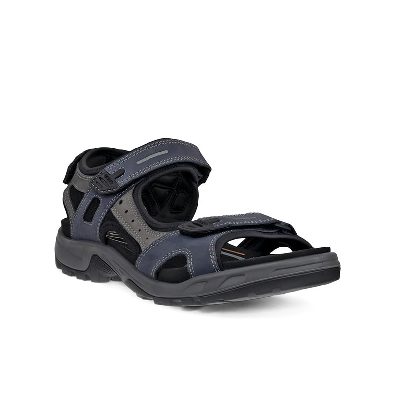 Men's offroad sandals in slate blue and gray with hook-and-loop closures