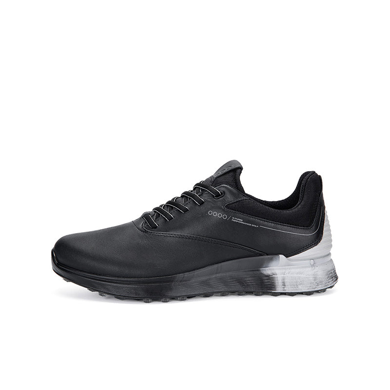 ECCO S-Three Mens Golfs Black Leather Outdoor Casual Shoes 102944