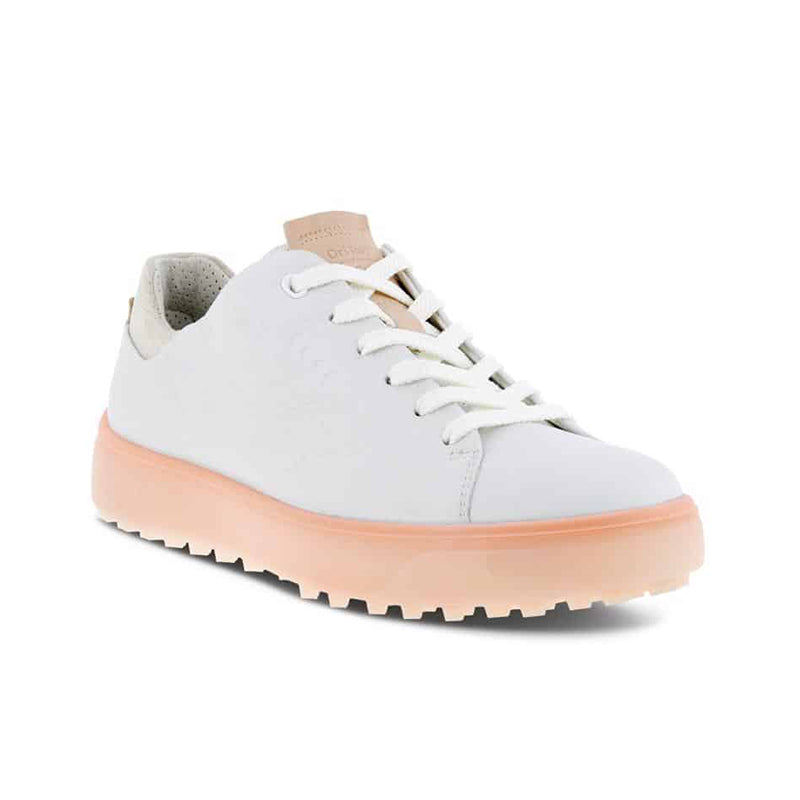 White low-top casual sneakers with lace-up and grippy rubber sole