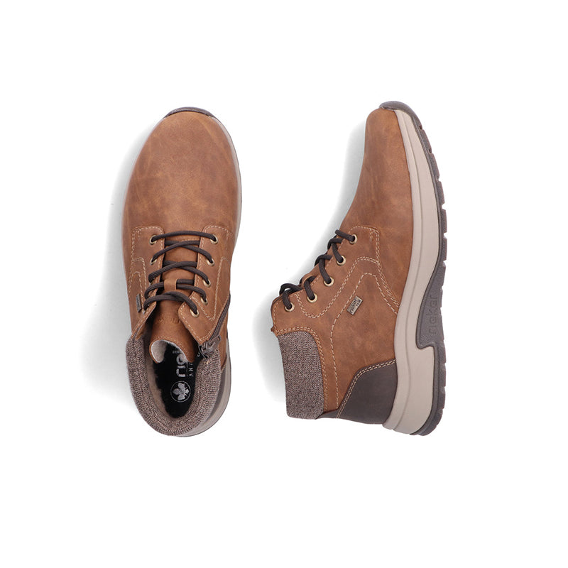 Rieker Men's Boots Brown Outdoor Lace-up&Zip Casual Winter Shoes 11030