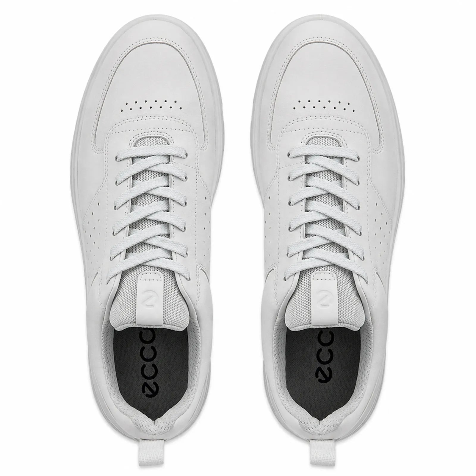 ECCO Golf Street 720 women's white golf shoes side view with perforated leather upper