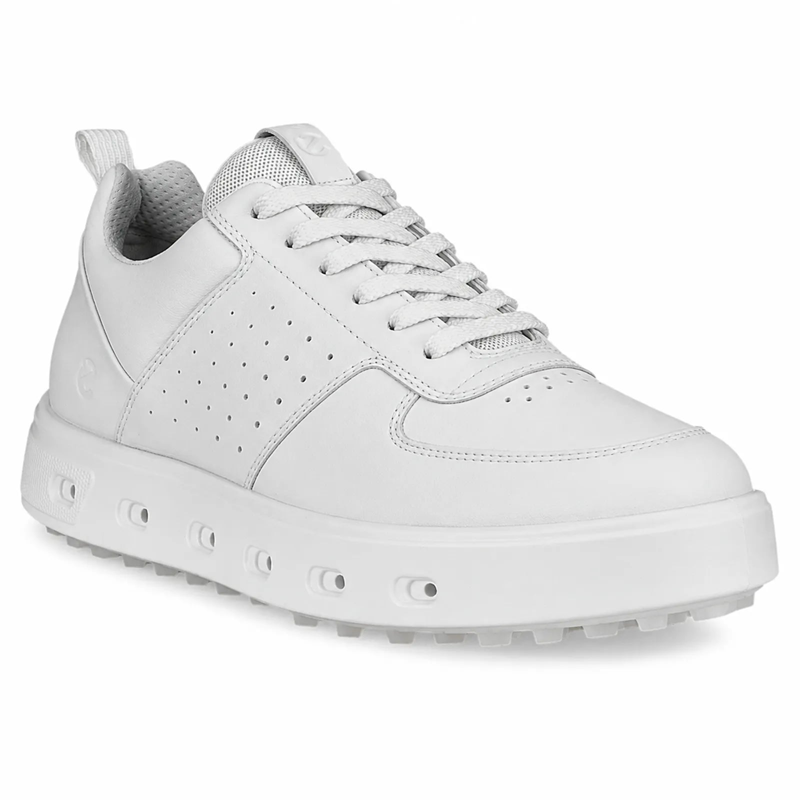 ECCO Golf Street 720 women's white waterproof leather golf shoes with lace-up design