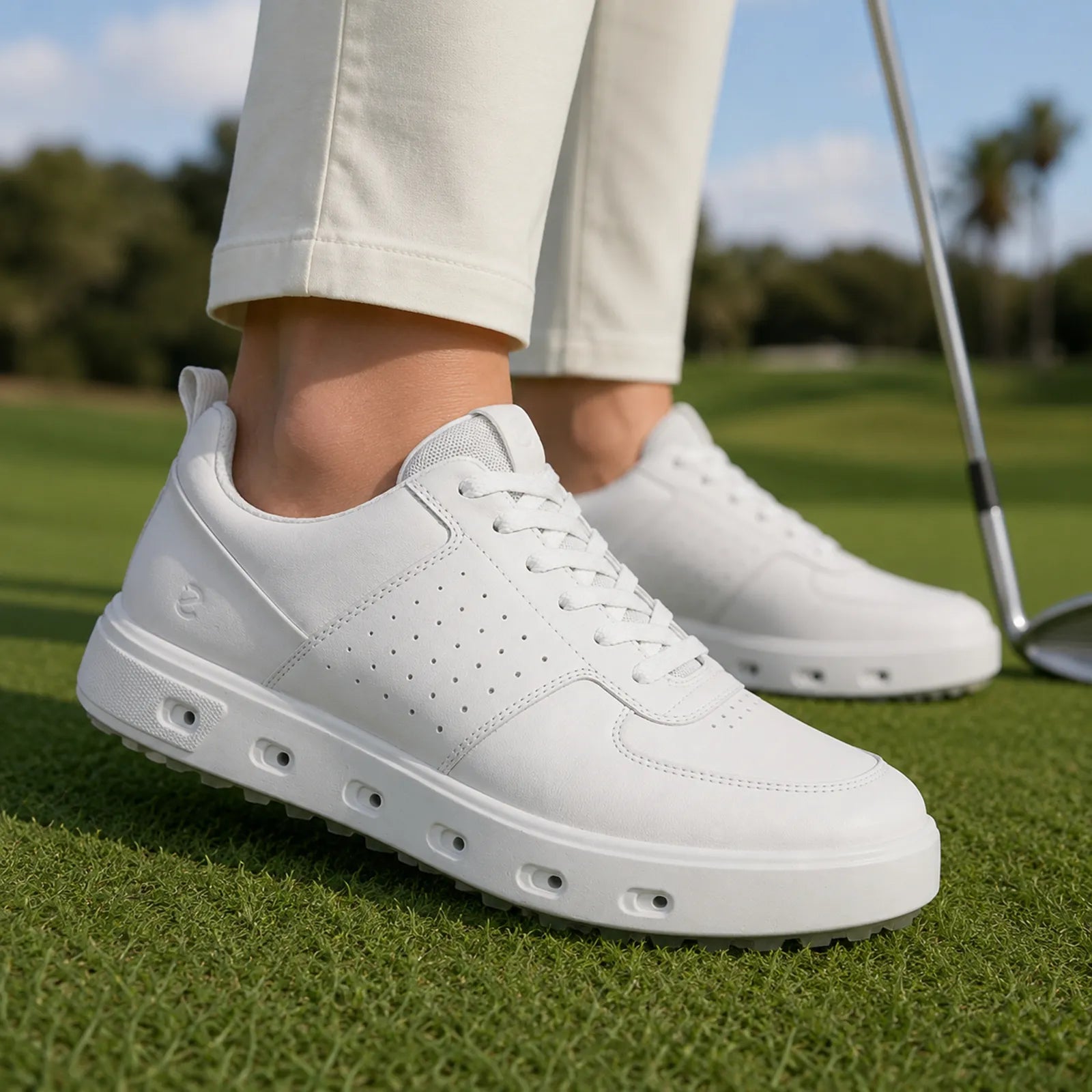 ECCO Golf Street 720 women's white golf shoes for course and everyday wear