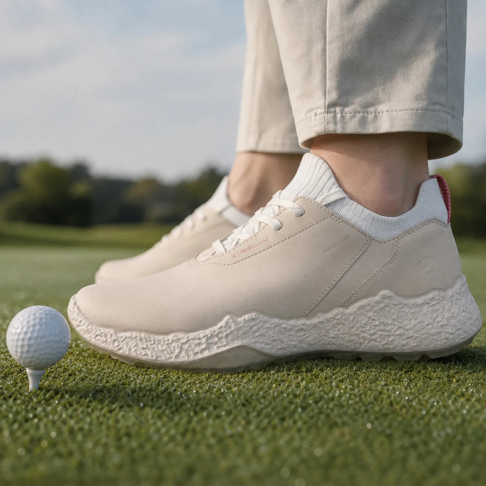 ECCO BIOM H5 women's pink golf shoes worn on the course