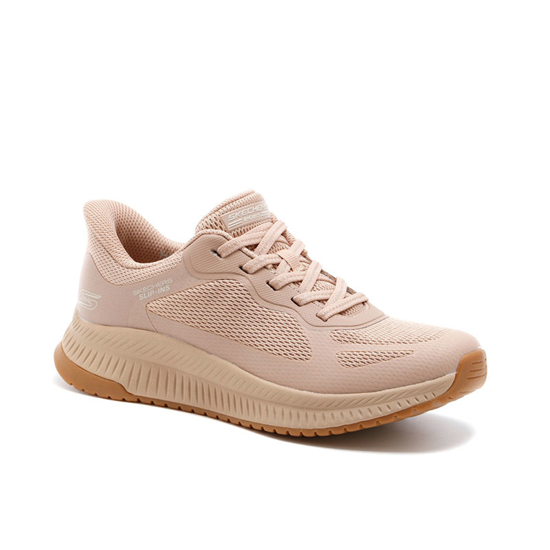 Natural lace-up mesh casual sneaker with cushioned sole