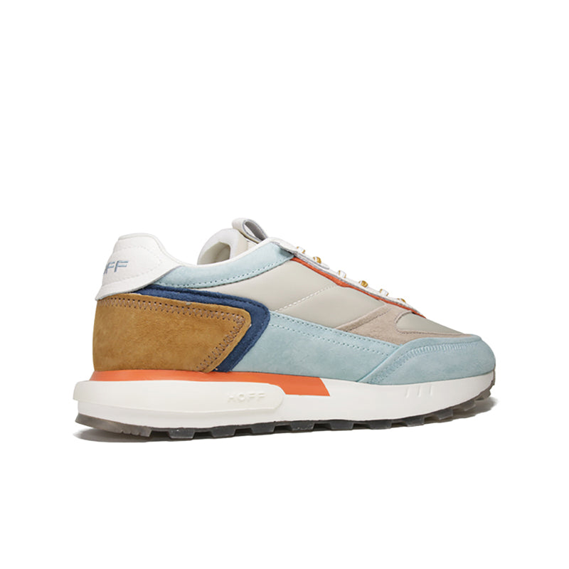 Men's leather sneakers, multicolour with lace-up design, padded collar, and thick sole