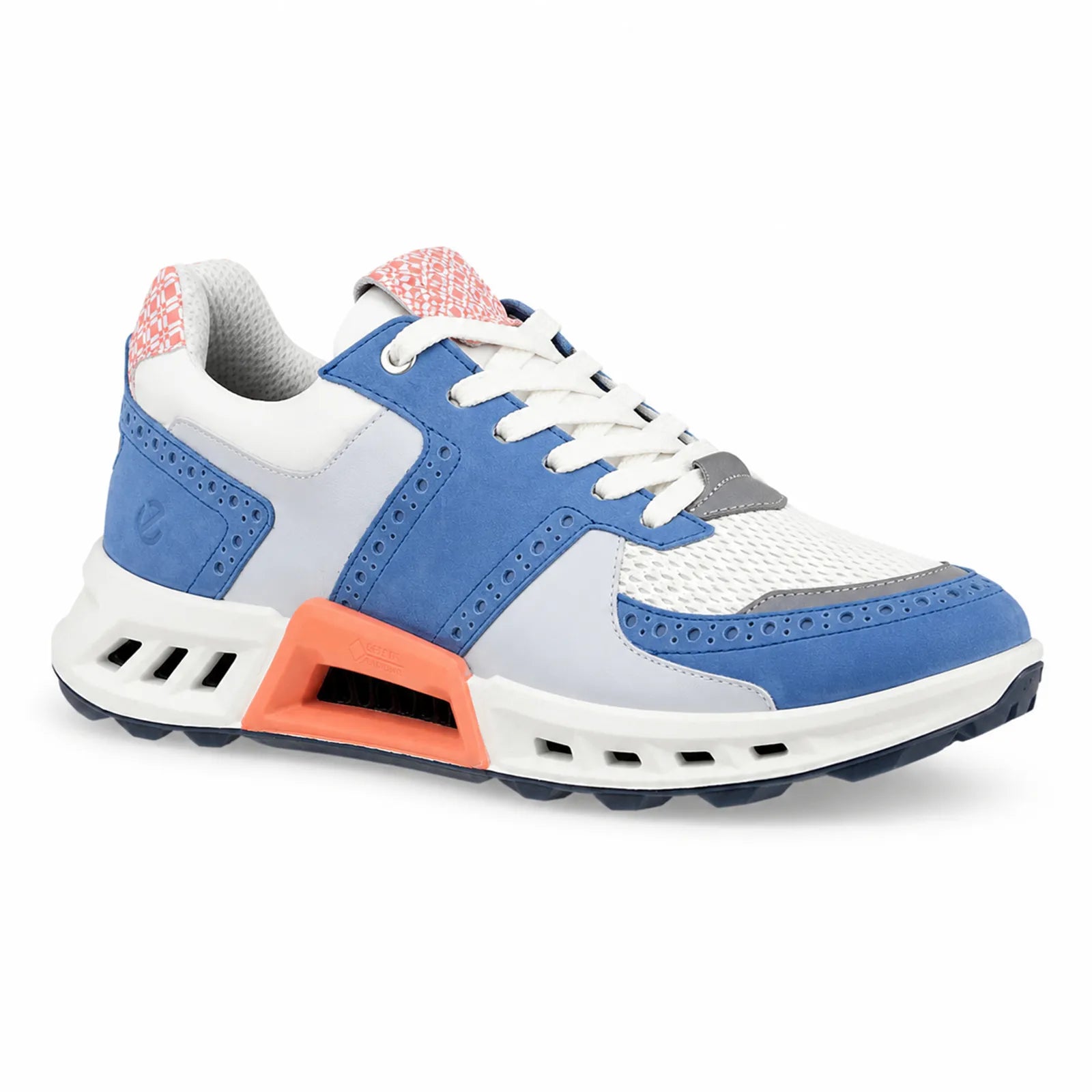 ECCO BIOM C4 men's Federal Blue White Burnt Coral waterproof leather golf shoes
