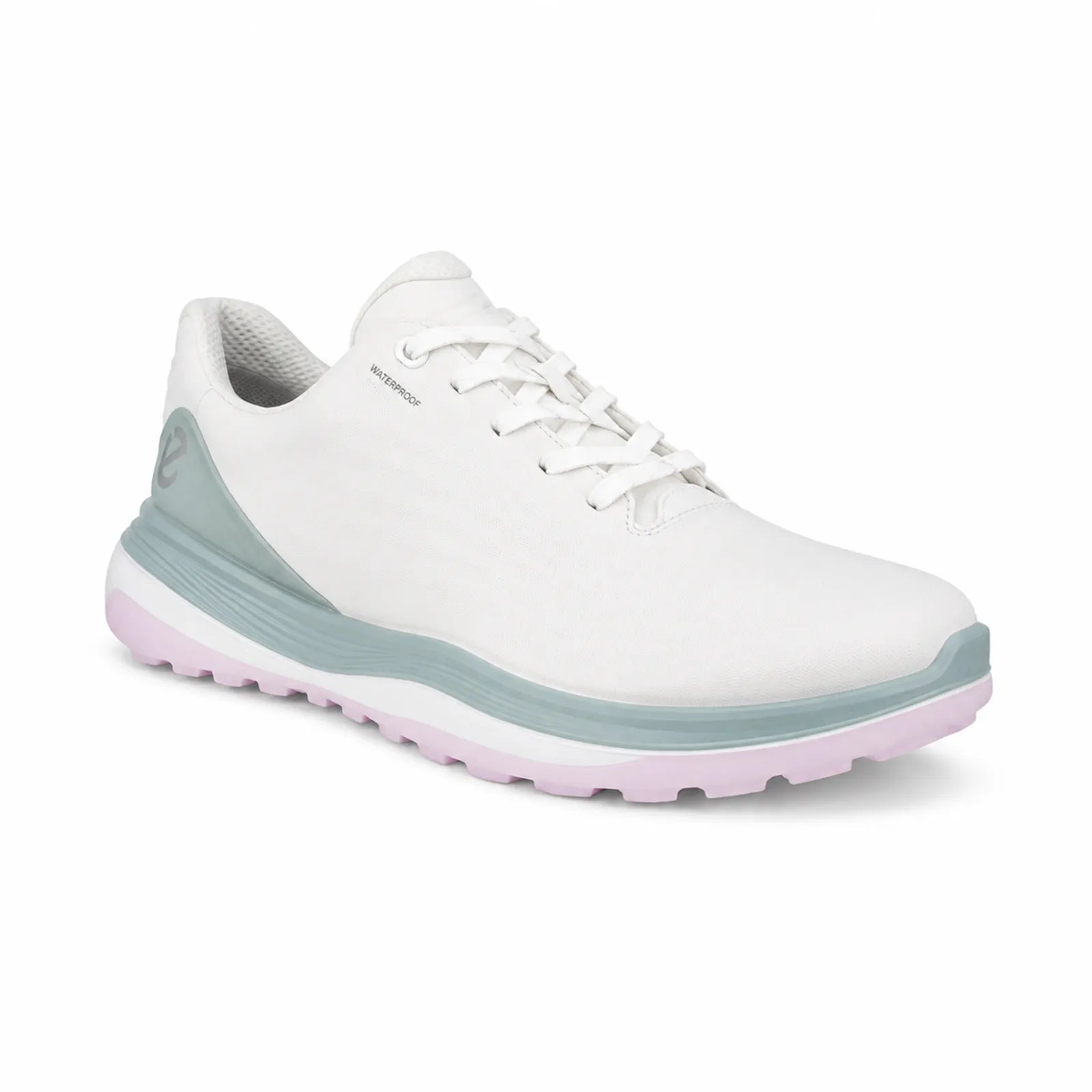 ECCO LT1 women's white green spikeless waterproof textile golf shoes