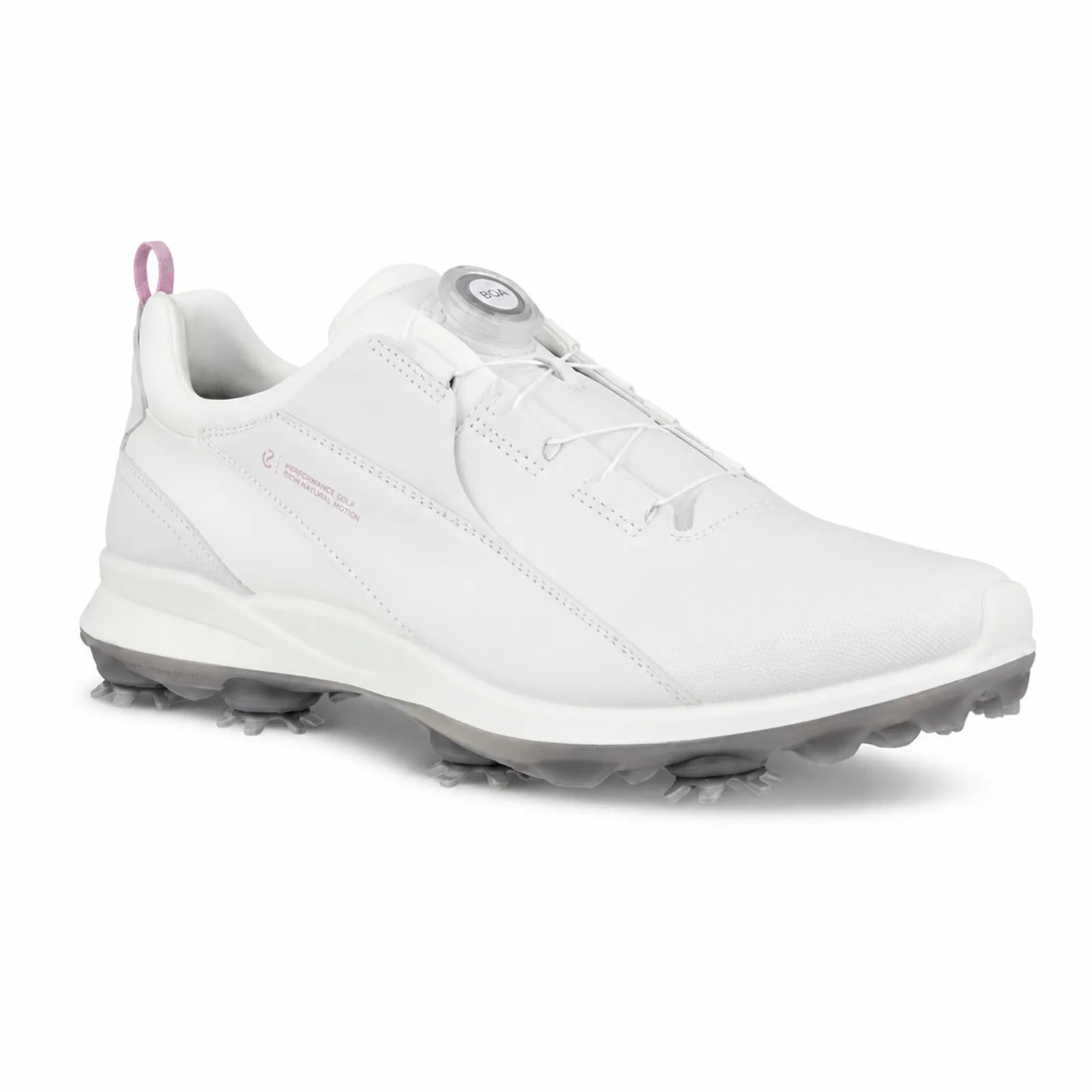 ECCO Biom Tour BOA women's white waterproof leather spiked golf shoes