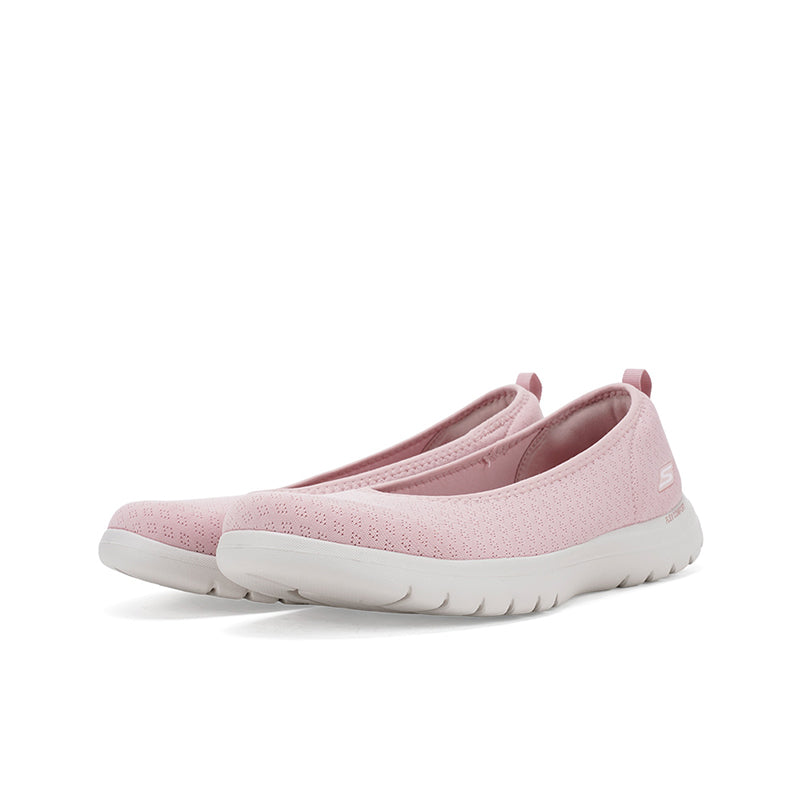 Women's blush pink textile slip-on sneakers with padded collar