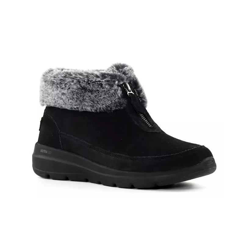 Skechers Glacial Ultra Women's Boots Leather Winter Casual Ankle Boots 144145