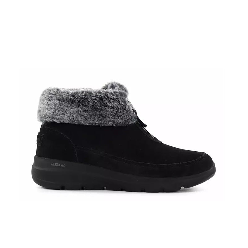 Skechers Glacial Ultra Women's Boots Leather Winter Casual Ankle Boots 144145