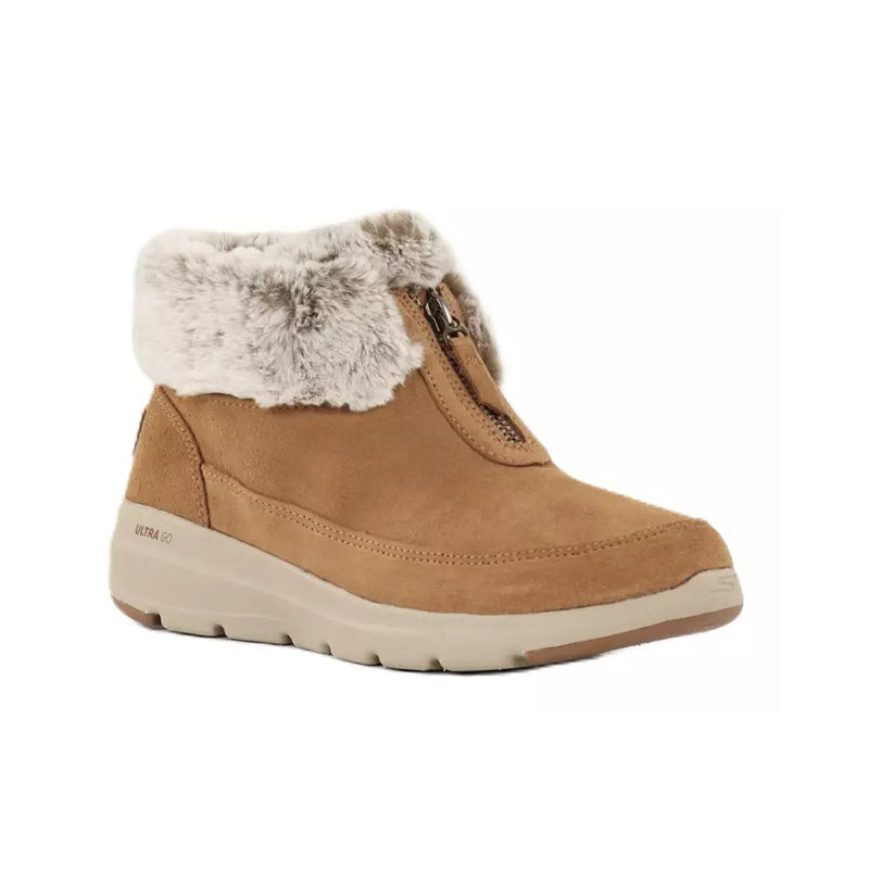 Skechers Glacial Ultra Women's Boots Leather Winter Casual Ankle Boots 144145