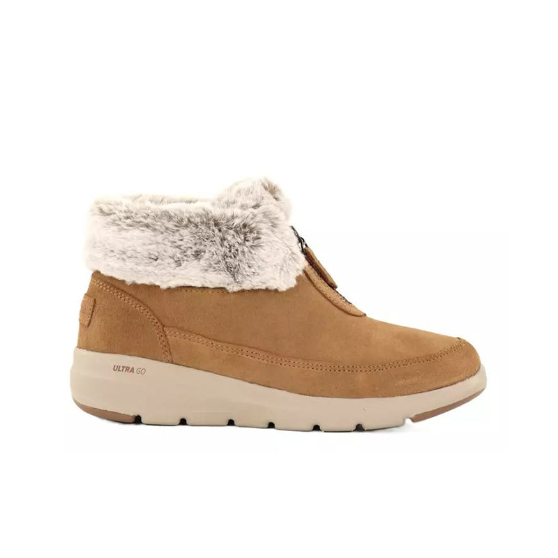 Skechers Glacial Ultra Women's Boots Leather Winter Casual Ankle Boots 144145
