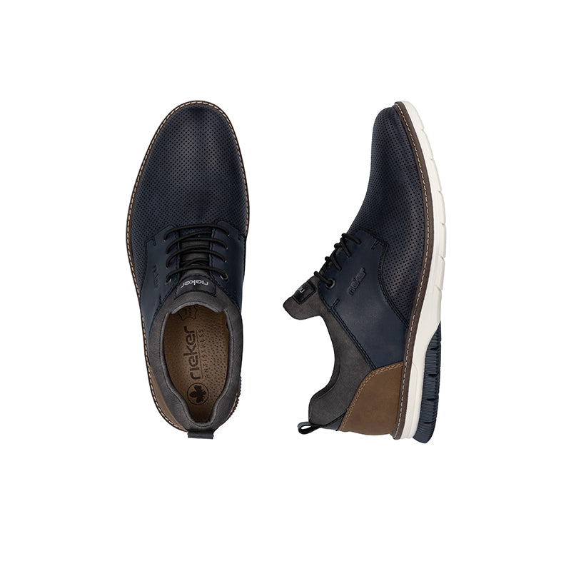 Rieker Men's Leather Shoes Lace-Up Business Shoes 14450