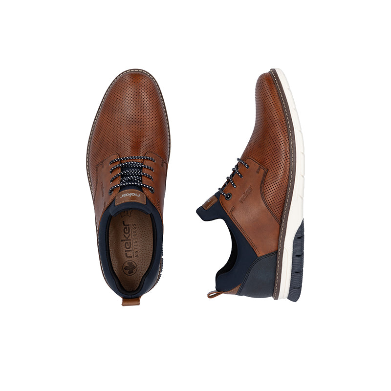 Rieker Men's Leather Shoes Lace-Up Business Shoes 14450