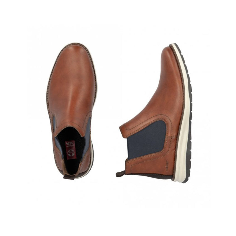 Rieker Men's Boots Brown Classic Outdoor Slip-on Casual Shoes 14752