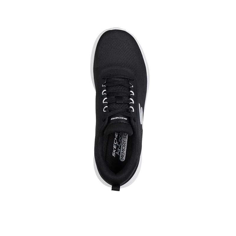 Lace-up sneaker heel view, dark black interior and padded collar