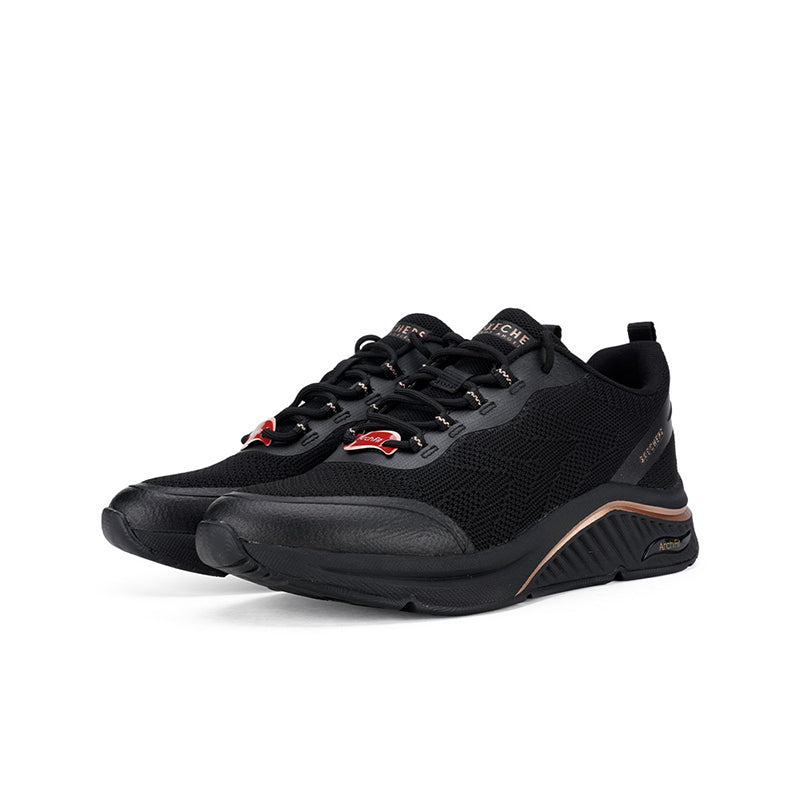 Skechers Arch Fit Women's Sneakers Black Textile Fashion Casual Shoes 155567