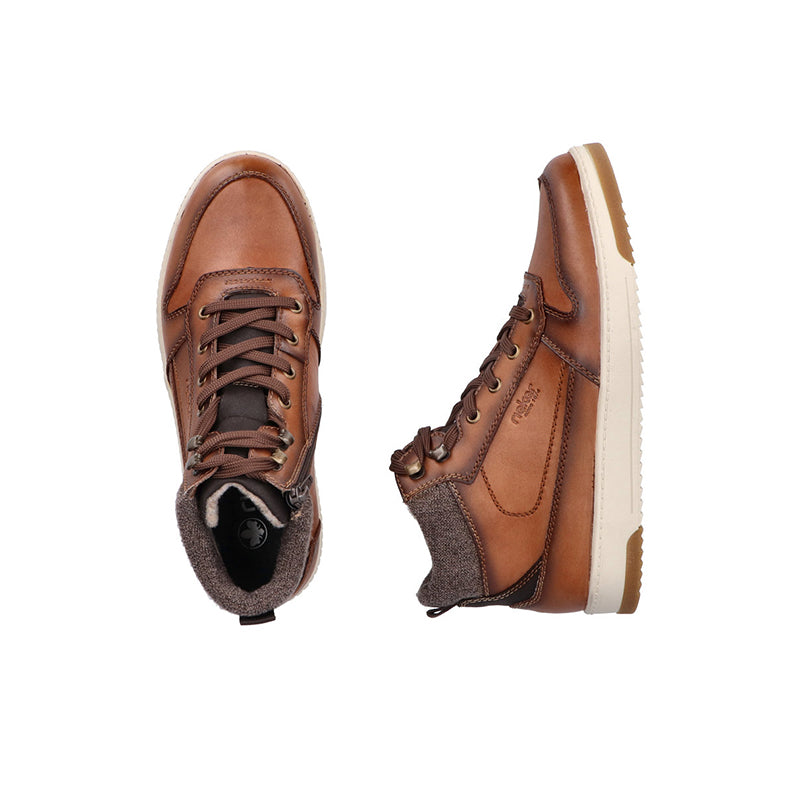 Rieker Men's Boots Brown Classic Outdoor Zip Casual Shoes 17530