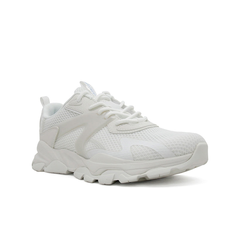 Skechers Sierra women's white lace-up sneakers with cushioned ridged sole and textured upper