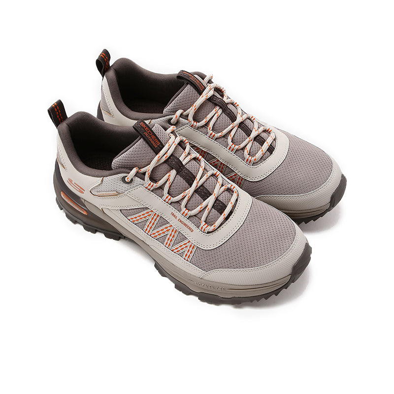 Skechers women's sneakers, light gray mesh with multicolor lace accents and rugged sole
