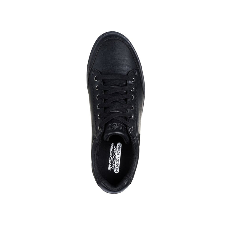 Men's waterproof lace-up sneaker, black upper with lace and tongue logo patch