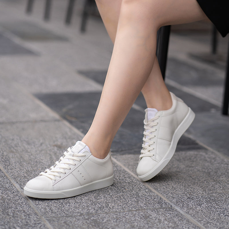 ECCO Street Lite Women's Sneakers White Leather Fashion Casual Shoes 212803