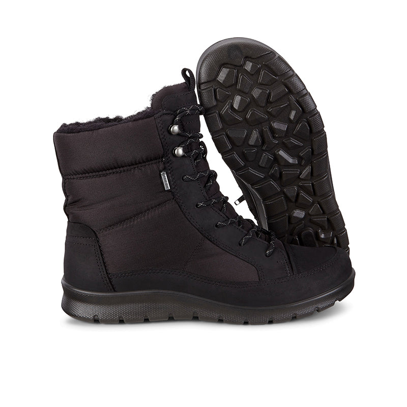 ECCO Women's Chelsea Boots Black Fashion Leather Lace-up Casual Shoes 215553