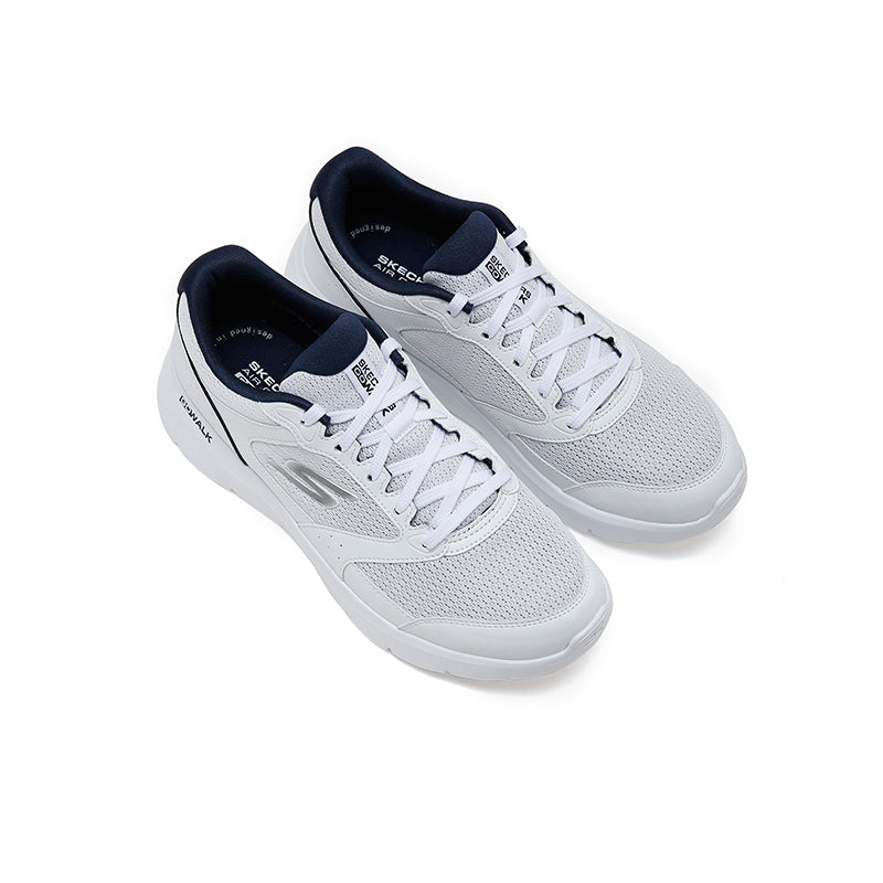 Men's white Skechers Go Walk Flex sneakers with lace-up mesh upper