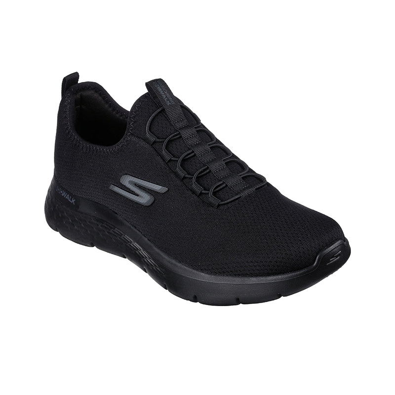 Men's Skechers Go Walk Flex sneakers, black mesh, lace-up with cushioned sole