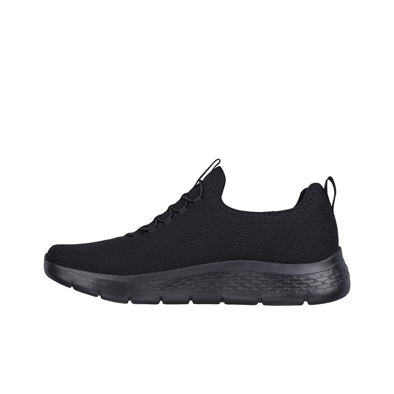 Men's Skechers Go Walk Flex sneakers, black mesh upper, lace-up, thick sole
