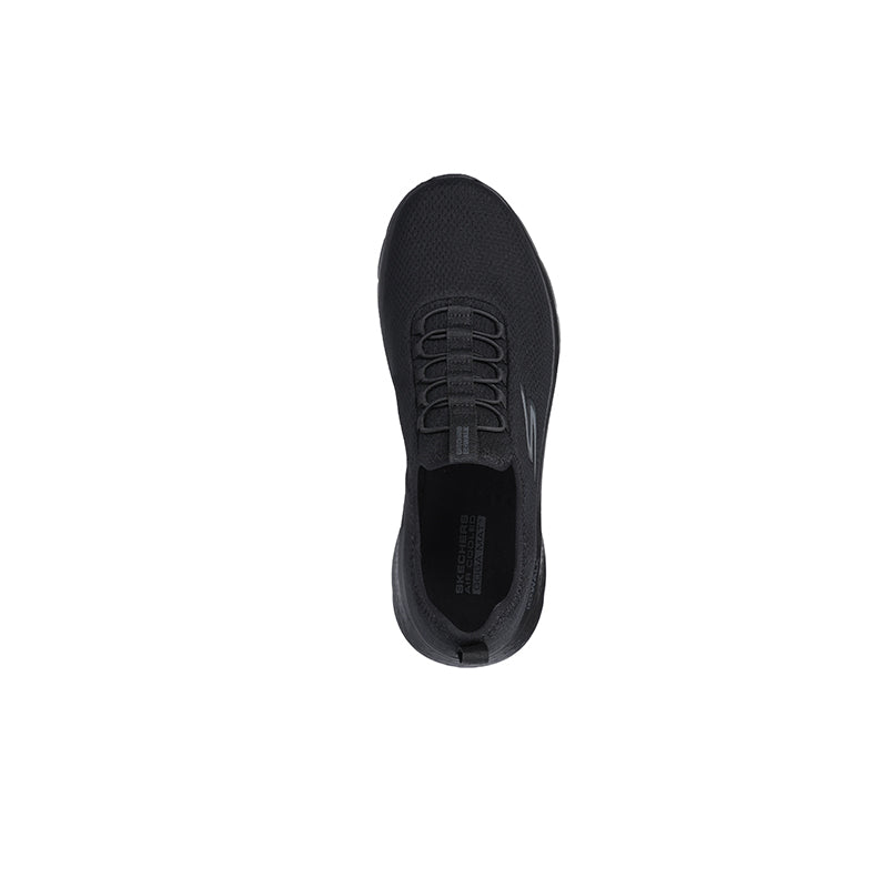 Men's Skechers Go Walk Flex sneaker heel, black mesh upper and lace closure