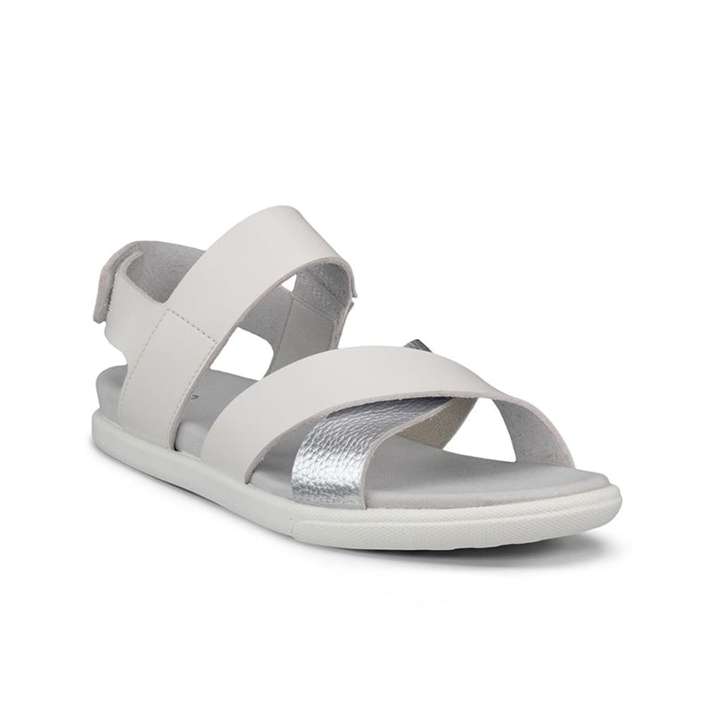 ECCO Samara Women's Sandals White Leather Backstrap Outdoor Sandals 220103