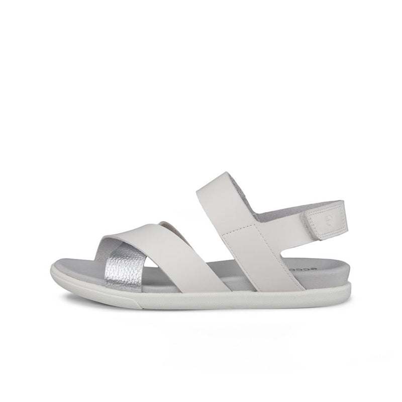 ECCO Samara Women's Sandals White Leather Backstrap Outdoor Sandals 220103