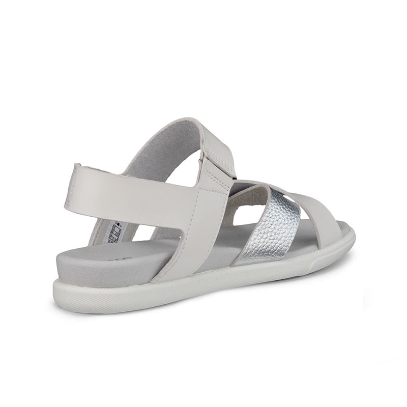 ECCO Samara Women's Sandals White Leather Backstrap Outdoor Sandals 220103