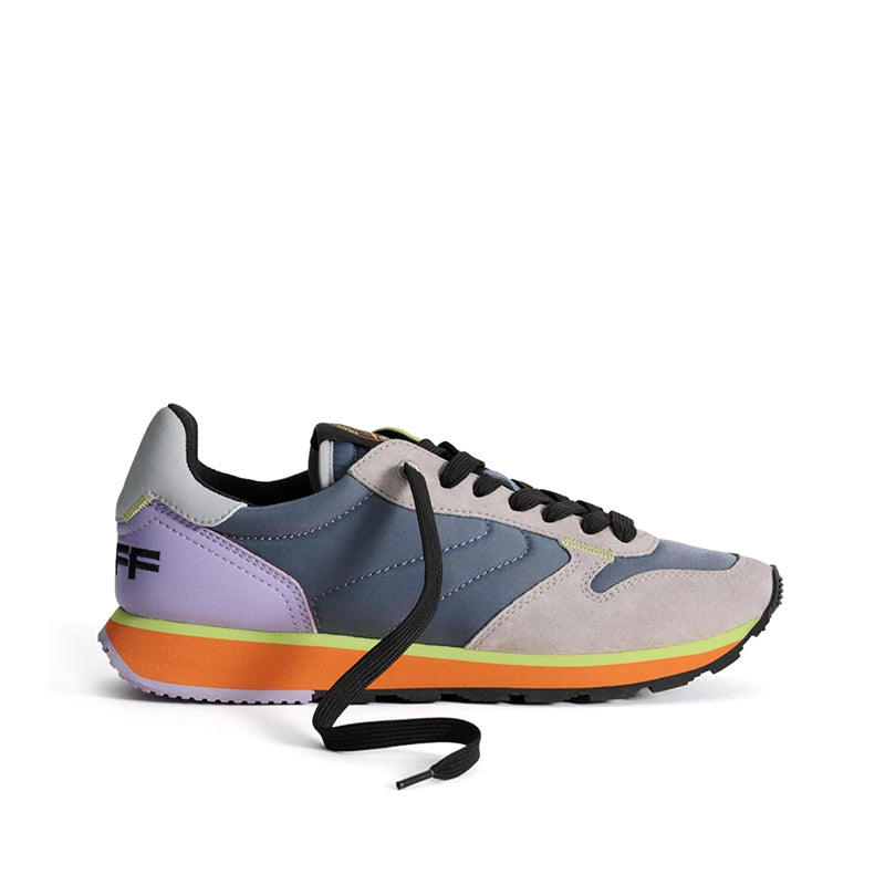 Women’s HOFF PHAISTOS sneakers, blue leather with black laces and rainbow sole