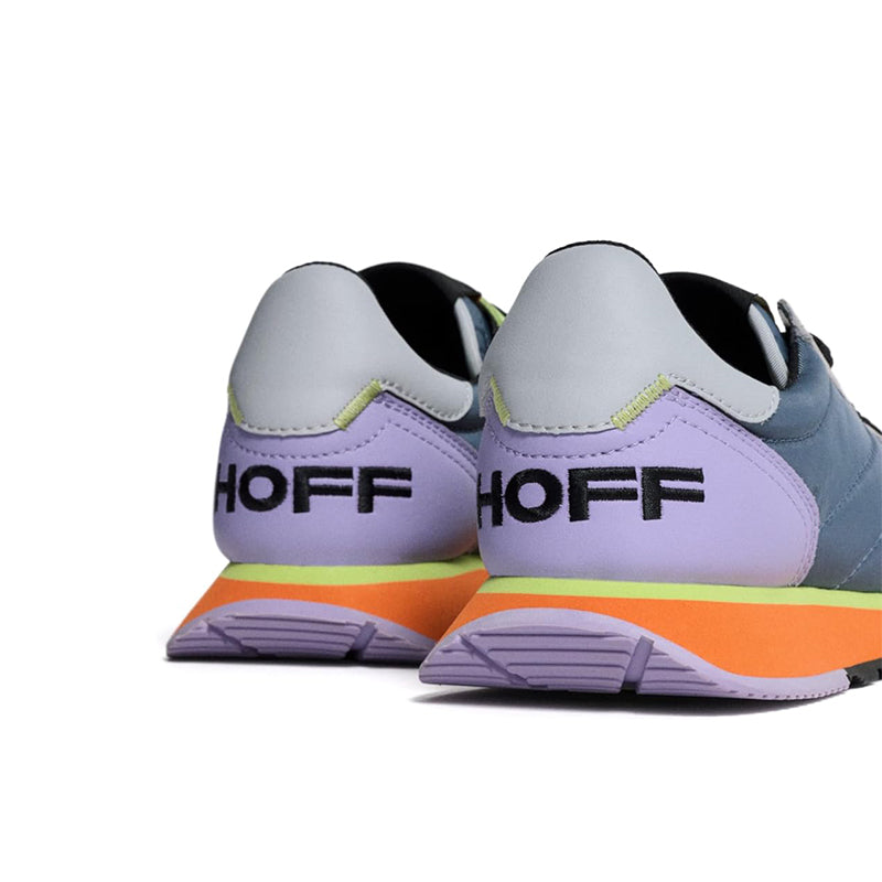 Women’s HOFF PHAISTOS sneakers with HOFF heel logo, purple/blue uppers, rainbow sole