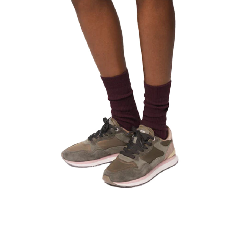 HOFF CITY LOS ANGELES Women's Sneakers Green Leather Casual Fashion Shoes 22502009