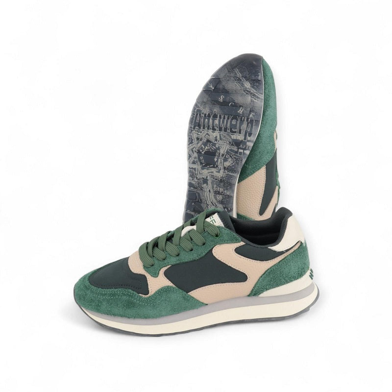 HOFF CITY ANTWERP Women's Sneakers Green Leather Casual Fashion Shoes 22502028