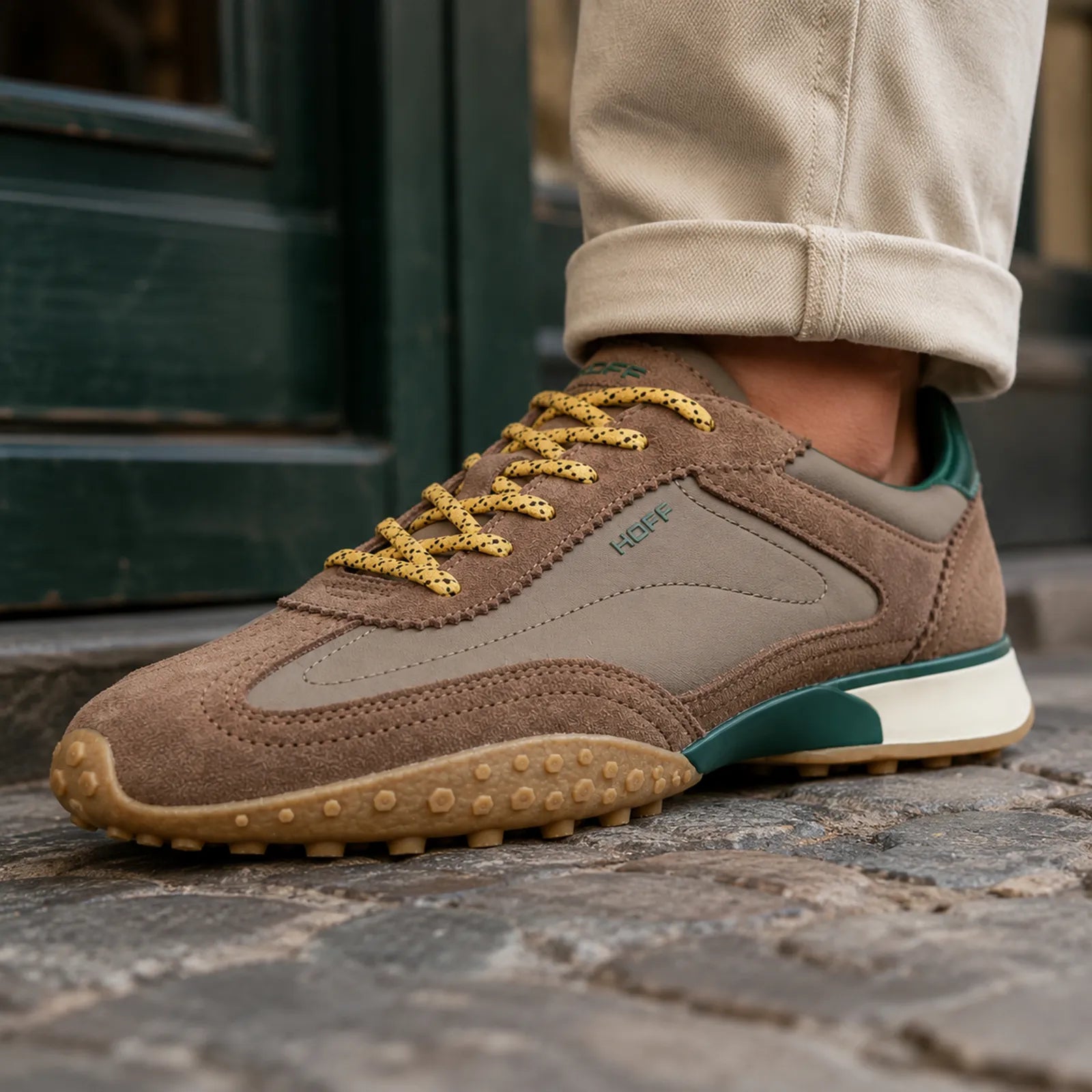 HOFF Bridge MKII men's brown trainers styled for casual everyday wear
