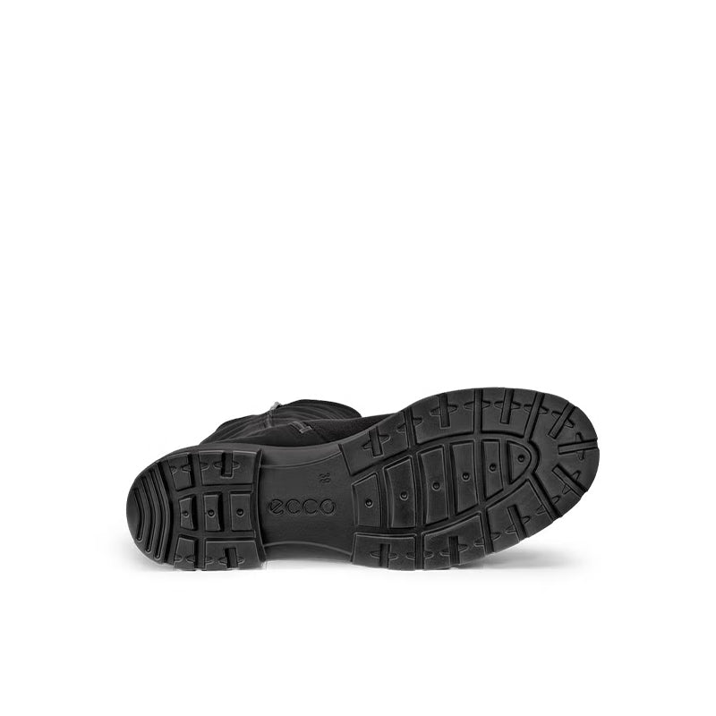 Women’s black boot outsole with tread and ECCO logo