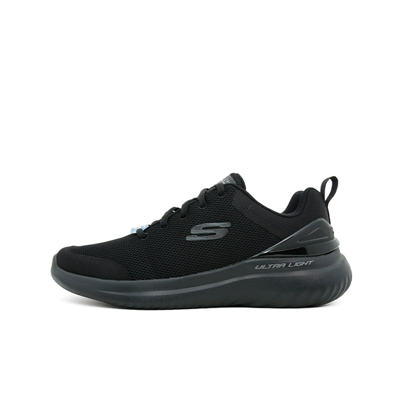 Skechers men's black mesh lace-up sneakers with side Ultra Light logo