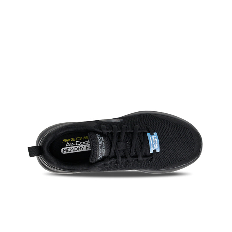 Skechers men's black sneakers with inner Skechers Memory Foam logo