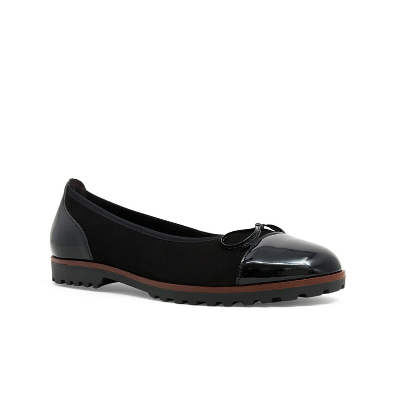 Gabor Temptation Women's Ballerina Slip-on Leather Shoes Black 24100