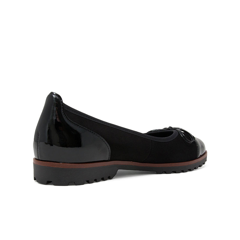 Gabor Temptation Women's Ballerina Slip-on Leather Shoes Black 24100