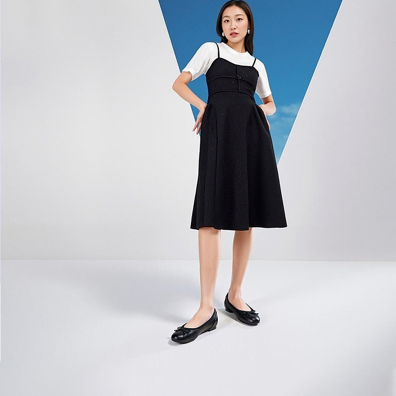 Clarks Couture Bloom Women's Flats Black Leather Fashion Shoes