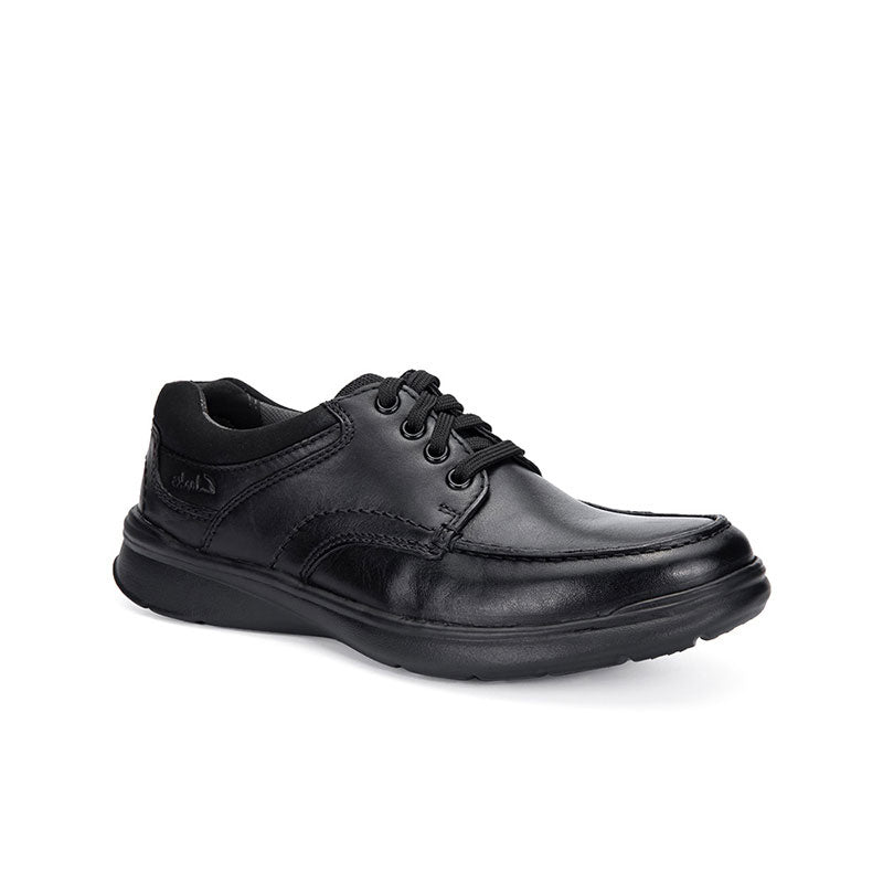 Men's leather business shoes in dark brown with lace-up front and round toe